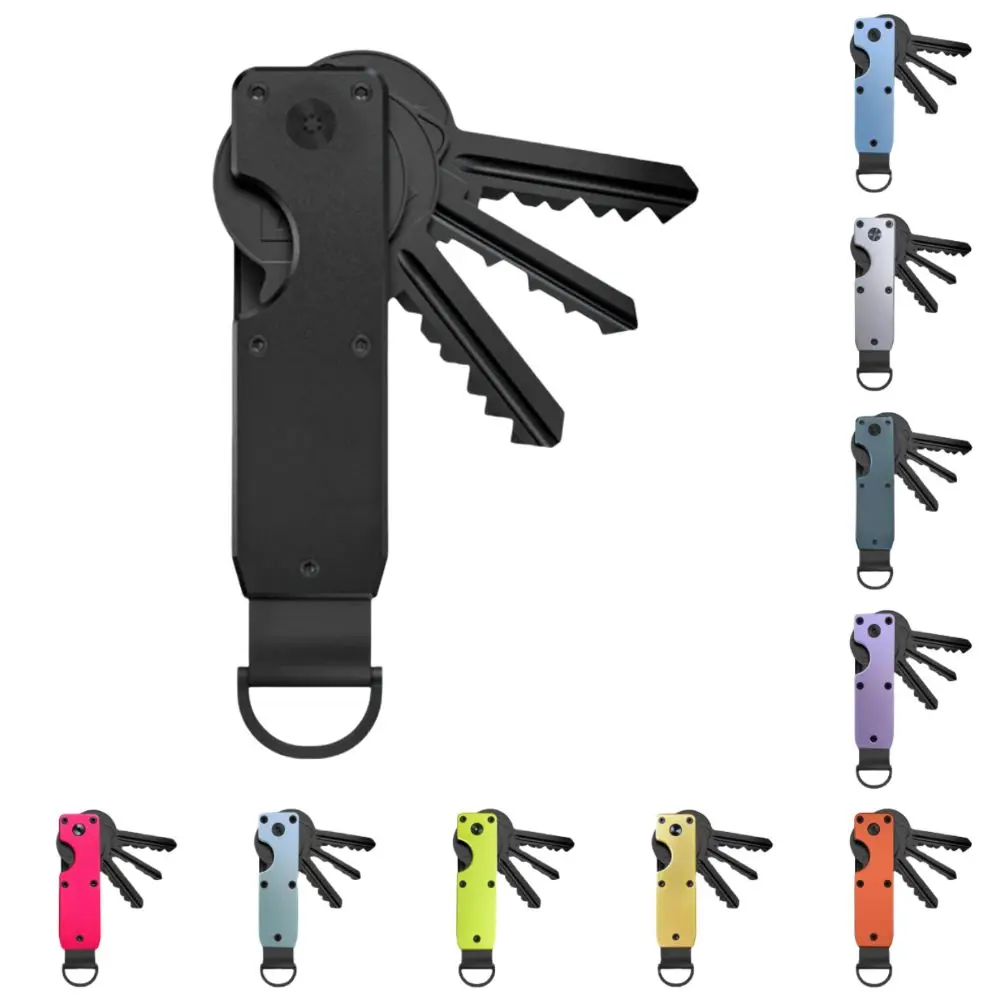 Innovative Metal Key Organizer with Screwdriver Holds 2-6 Keys Keychain Minimalist Keys Fob for Keys Less Than 6.2cm