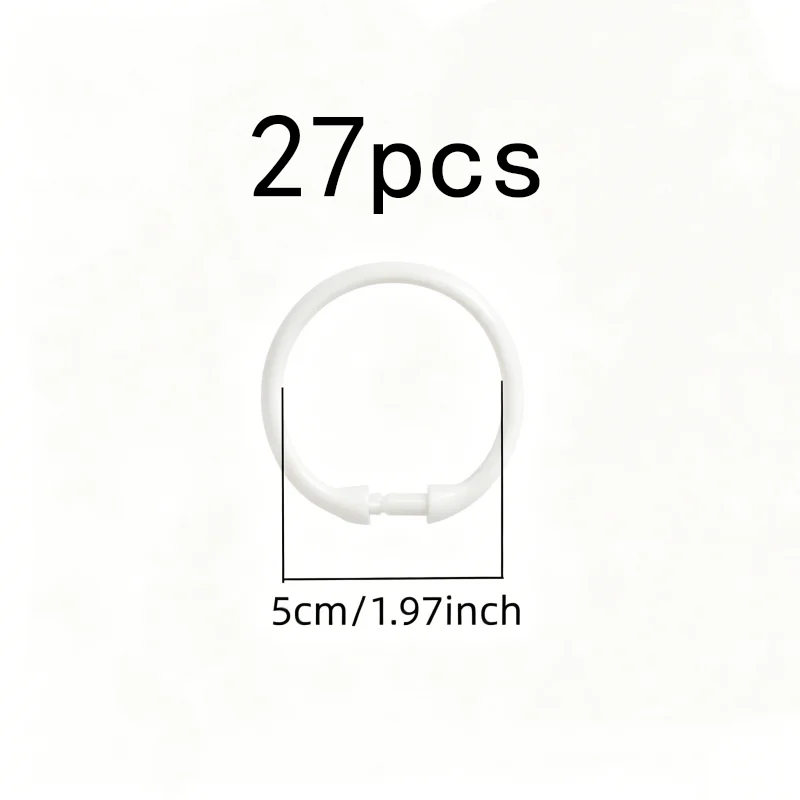 27 pcs Easy Snap-On Closure Transparent Bath Rings, great for Home Bath Area, Smooth Glide Design, Moisture Environment