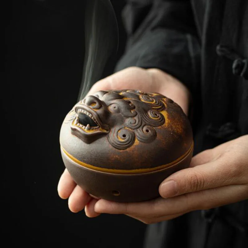 Creative Ceramic Antique Brave Troops Sandalwood Incense Holder Household Tea Ceremony Aromatherapy Burner Home Decoration