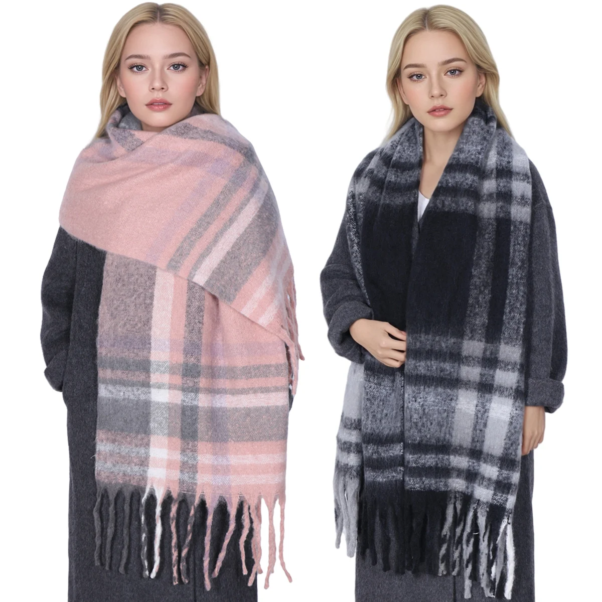 Winter Dicke Streifen Kaschmir Schal für Frau Männer Mode Pashmina Große Quaste Schals Wraps Weiche Bufanda Warme Schalldämpfer Schals