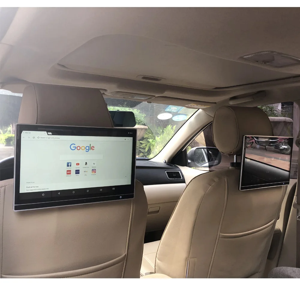 2024 Car Headrest Monitor Android 11 Tabet PC  Video Player 4K HD1080P Support WIFI/HDMI/USB/TF/BT RAM 2G/32GB ROM APP Download