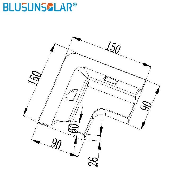 Kits de soporte de montaje de Panel Solar ABS para caravana, autocaravana, RV, blanco y negro, 1 Juego por lote, 4 piezas por juego