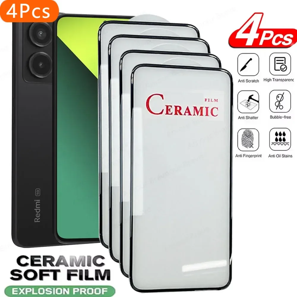 4 шт. HD мягкая керамическая пленка для Xiaomi Redmi Note 13 Pro 12 11 10 9 Pro Plus 5G Защитная пленка для экрана Redmi Note 11S 10 10T 9T пленка
