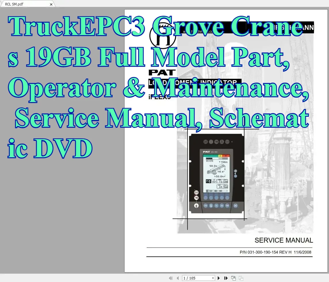 

TruckEPC3 Grove Cranes 19 ГБ, полная модель, оператор и обслуживание, руководство по обслуживанию, схема DVD