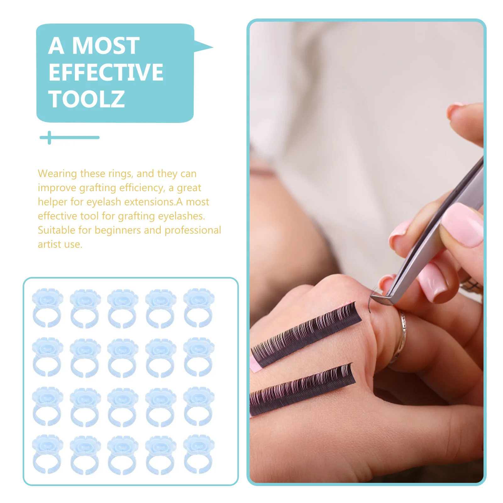 100 قطعة شكل زهرة الغراء خواتم لاش تمديد كوب ل رمش المطعمة اكسسوارات صحية آمنة Diy بها بنفسك استخدام حلقة الصباغ خفيفة الوزن #6