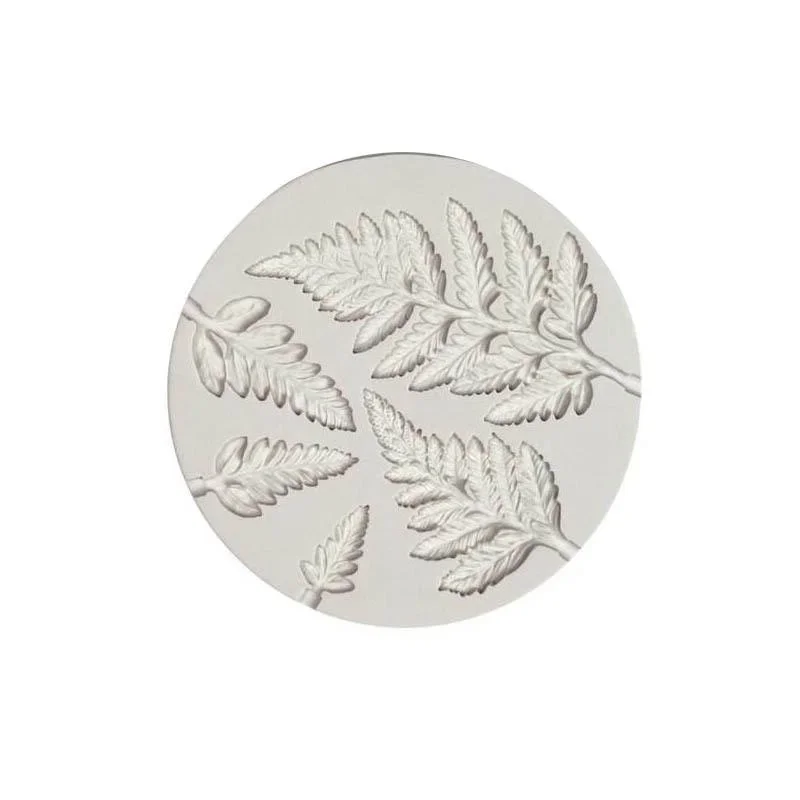 Round Fern Leaf Mimosa Shape Silicone Mold Fondant DIY Soft Clay Glue Tool Cake Decorating Tools