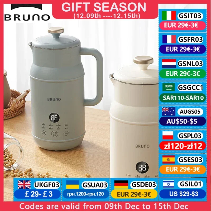 BURON Soymilk Maker Smoothie Food Blender Mixer 600ml 1000ml Optional Fruit Vegetable Five Cereals Soy Milk Machine For Home