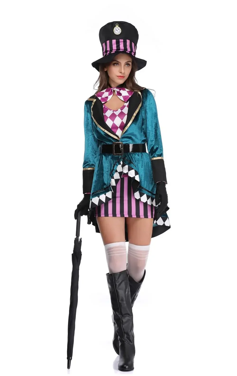 Halloween Female Mad Hatter Adult Magician Performance Costume