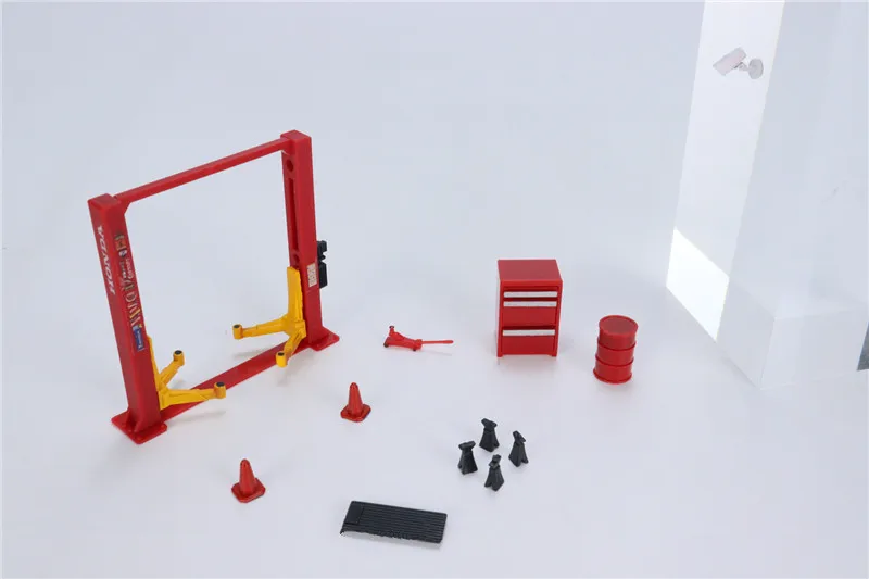 Imagem -02 - Diorama Conjunto de Ferramentas de Manutenção de Garagem Modelo Abs Modelo de Exibição de Carro Kits de Ferramentas de Reparo Decoração de Cenário de Simulação 12 Peças 64