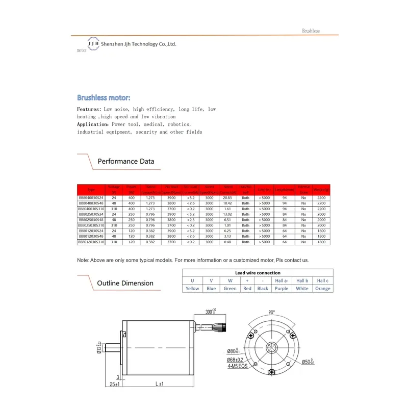 80mm Brushless DC Motor 24V 48V 310V High Torque High Speed Electric Engine for Industrial Automation Equipment Parts High