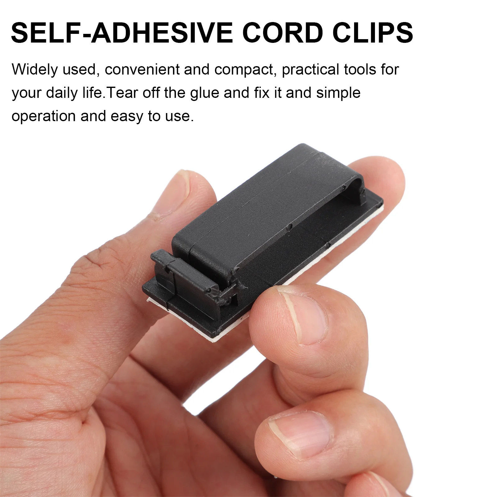 

10Pcs Desktop Cable Clips Plastic Cord Organizers Adhesive Cable Holder for Headphones Chargers Computer Wires Management