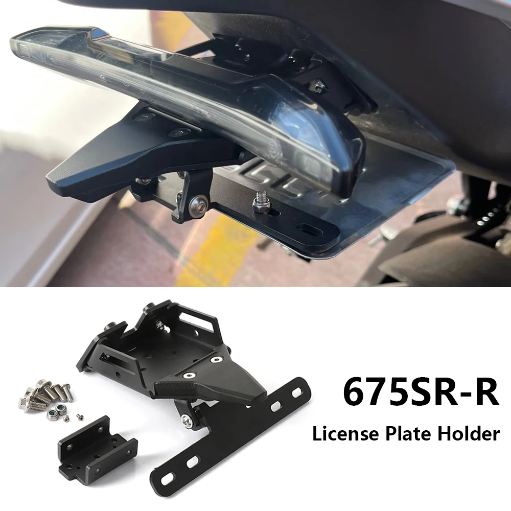 

Motorcycle Accessories Rear License Plate Holder Bracket Mount Black For CFMOTO 675SR-R 675 SR-R 675SRR