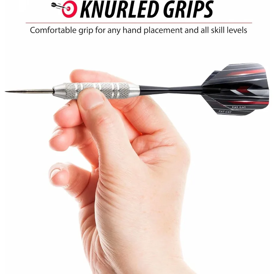 Fat Cat Darts Set in a Jar: Steel Tip Darts with Storage and Travel Container for Home Office or Outdoor Games Ideal for Casual