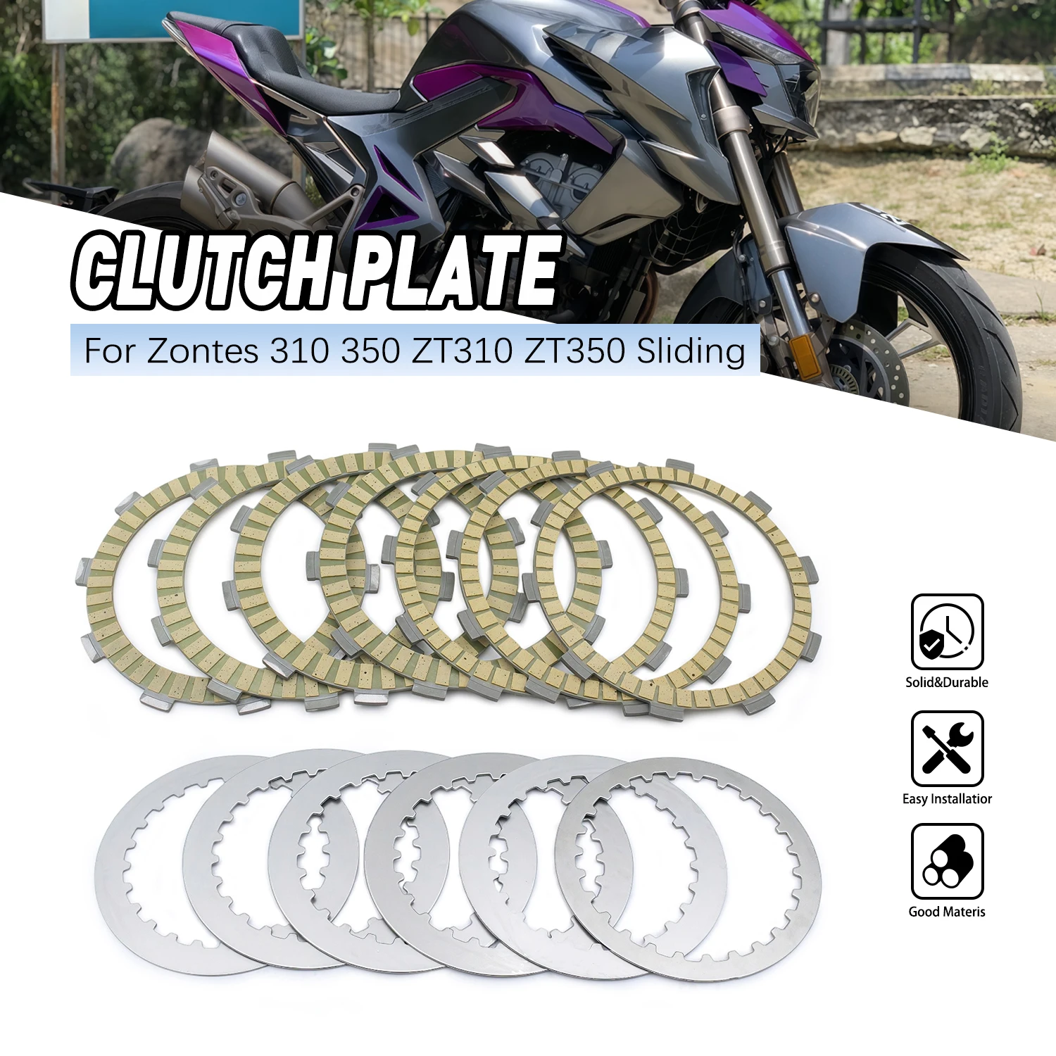 

Motorcycle Clutch Lining Set Clutch Lining With Steel Plate For Zontes ZT 310 350 ZT310 ZT350 Sliding Motor Engine Accessorie