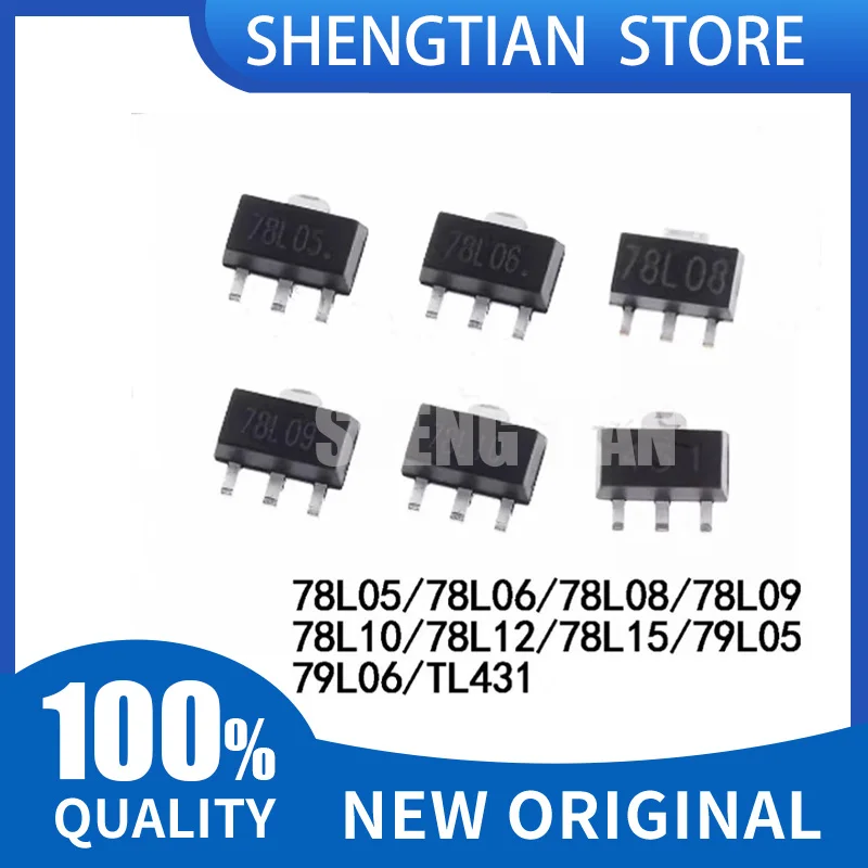 50PCS 78L05 78L06 78L08 78L09 78L10 78L12 78L15 79L05 79L06 79L09 79L12 79L15 TL431 SOT89 SOT SMD SOT-89 Triode