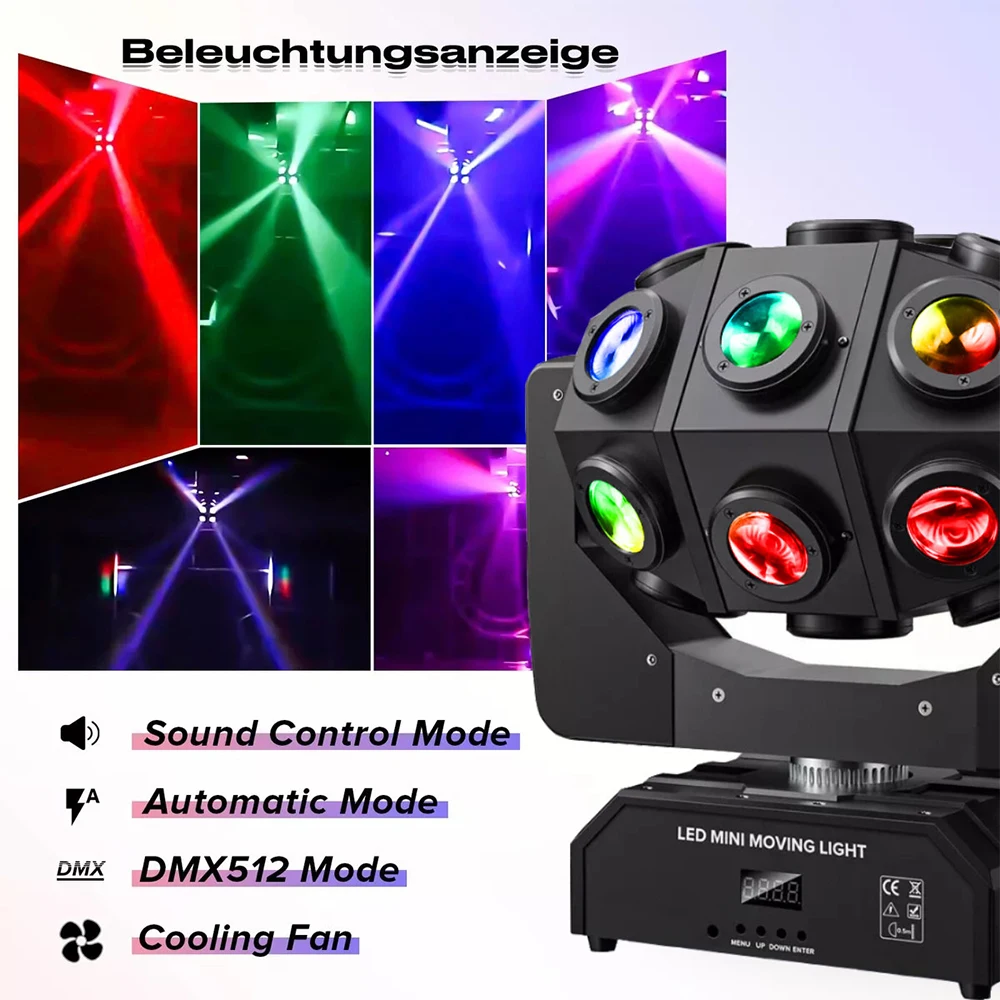 

210W LED Moving Head DJ Lights Mini Beam Stage Lights DMX521 Remote Control RGBW Stage lighting for Wedding DJ Party Concert