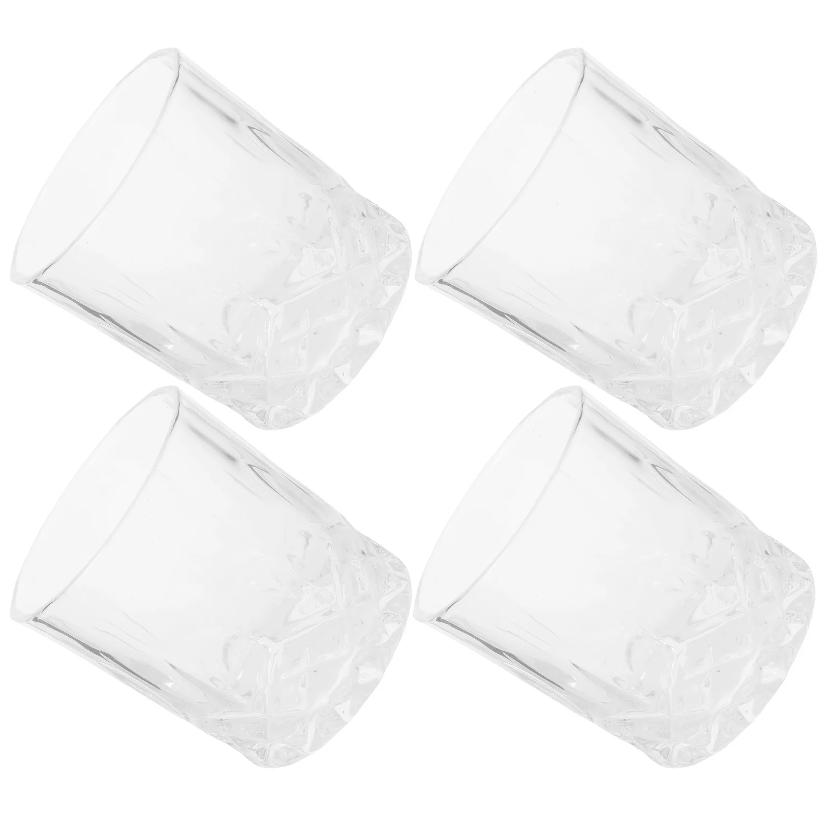4Pcs Engraved Whisky Glass Delicate Multi-Function Wine Cups Household Bar Accessory Desktop Wine Glass Whisky Cup
