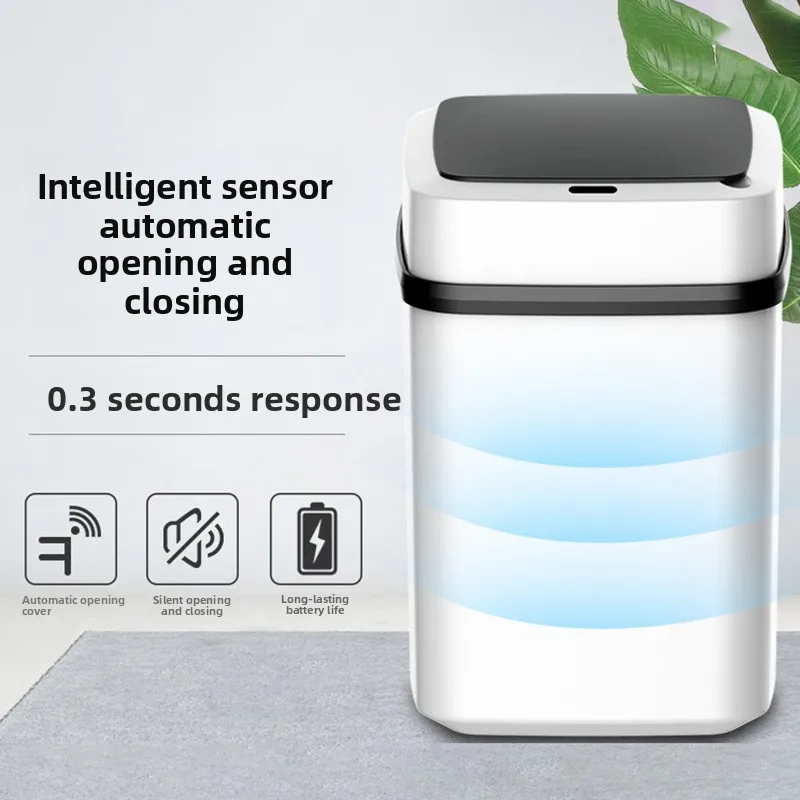 13L Smart Sensor Trash Can Fully Automatic Waterproof for Kitchen Living Room Household Bathroom Toilet Garbage Bin Dustbin