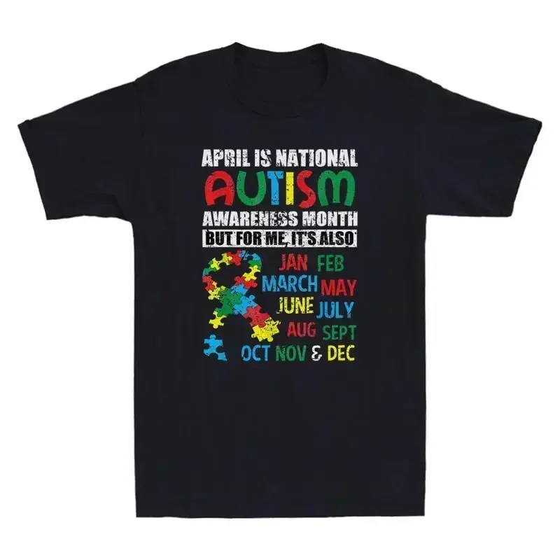 April is National Autism Awareness Month Funny Saying Vintage Men's T Shirt
