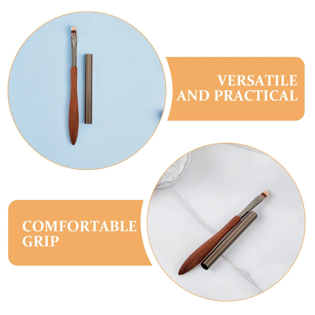 

3Pcs Nail Art Pens Ergonomic Wooden Handle Flat Head Multi-Functional Manicure Nail Gel Brush Painting Tools Professional Salon