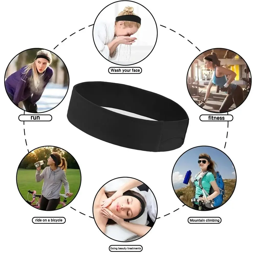 Fashion Nylon Sports Sweatband Headband Sweat Absorbing Non Slip Hair Bands Women Headbands Workout