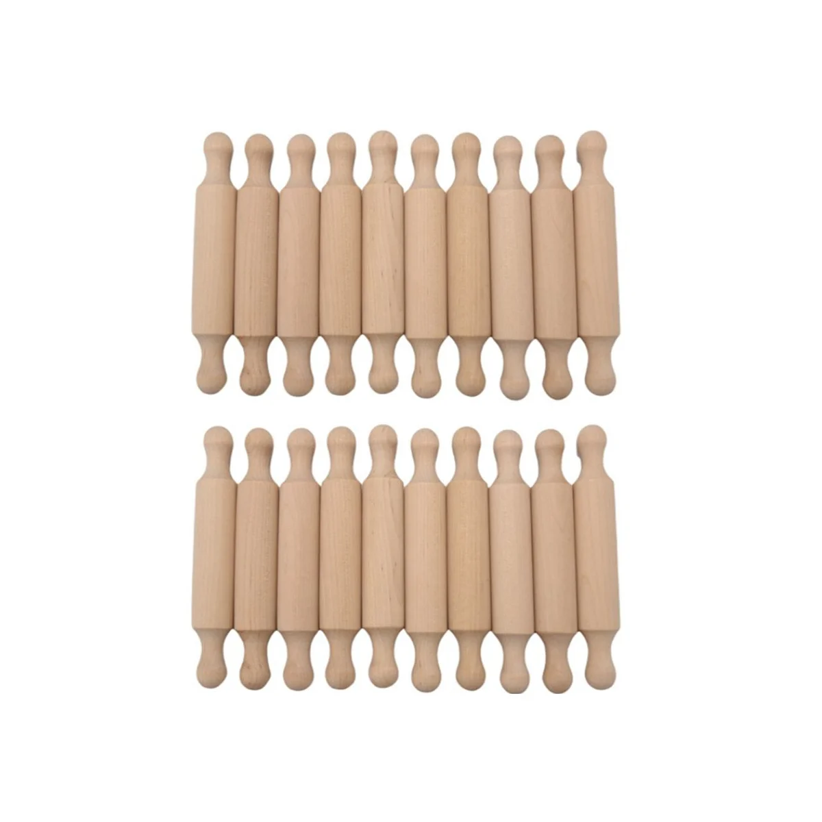 Mini rouleau à pâtisserie pour travaux manuels, petit rouleau à pâte en bois pour enfants dans la cuisine, plaque de cuisson en bois à plusieurs niveaux, 20 pièces