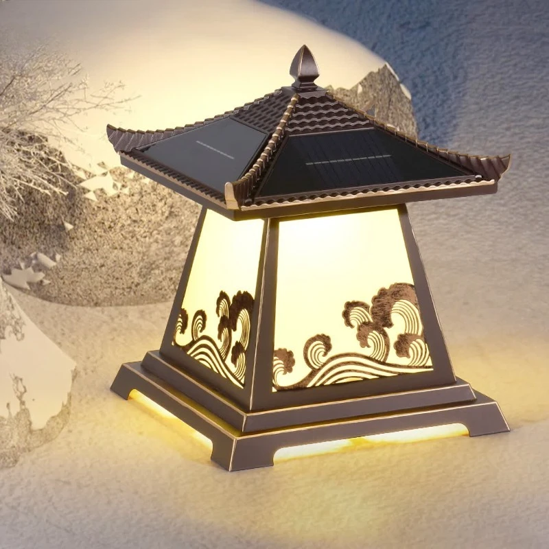Vintage solar lawn lamp, garden landscape lamp, garden waterproof stigma lamp, grass lamp