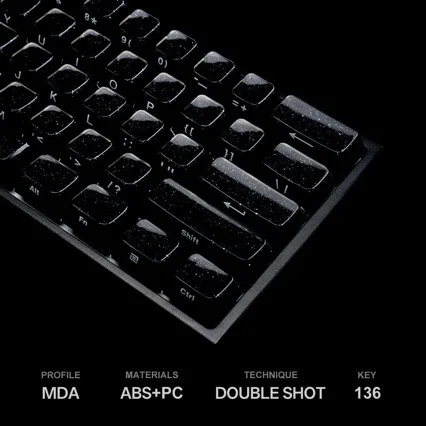 Crystal Starry Sky Jelly 2.0 Keycap Glitter Side Engraving Thickened PC Light Transmission Applicable to Magnetic Shaft