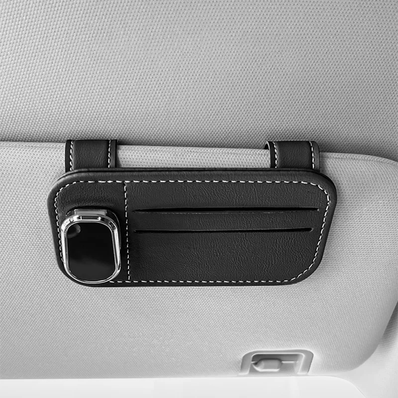 Auto Sonnenblende Organizer Tragbare Auto Brillen Halter Zubehör Sonnenbrille Clip Karten Halter Anti-scratch Multifunktions Clip – Detail 4