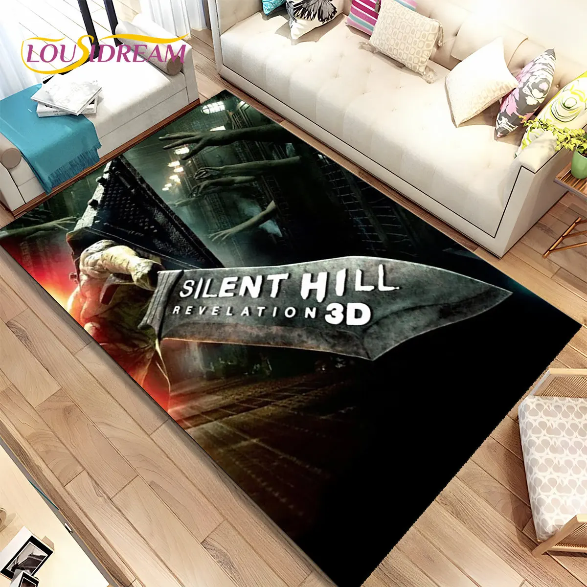 Silent Hill Horror Movie Games Area Rug,Carpet Rug for Living Room Bedroom Sofa Doormat Decoration, Kid Play Non-slip Floor Mat