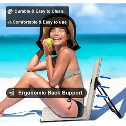 Single Lazy Chair Foldable Camping Chair Beach Chair Pool Seats Provides Back Support for Picnic Outdoor Pool Accessories