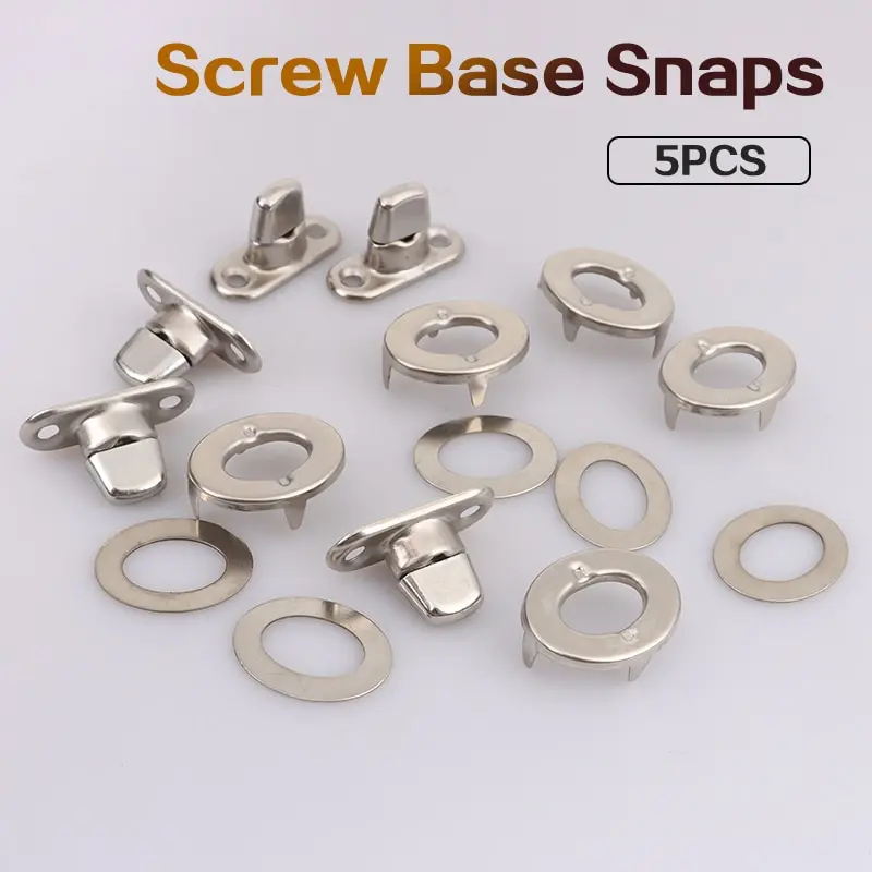 5 Sets Snap Fastener Upper & Lower Part Chrome Plated Brass for Marine Boat Yacht RV Camper Moto Canvas Canopies Accessories