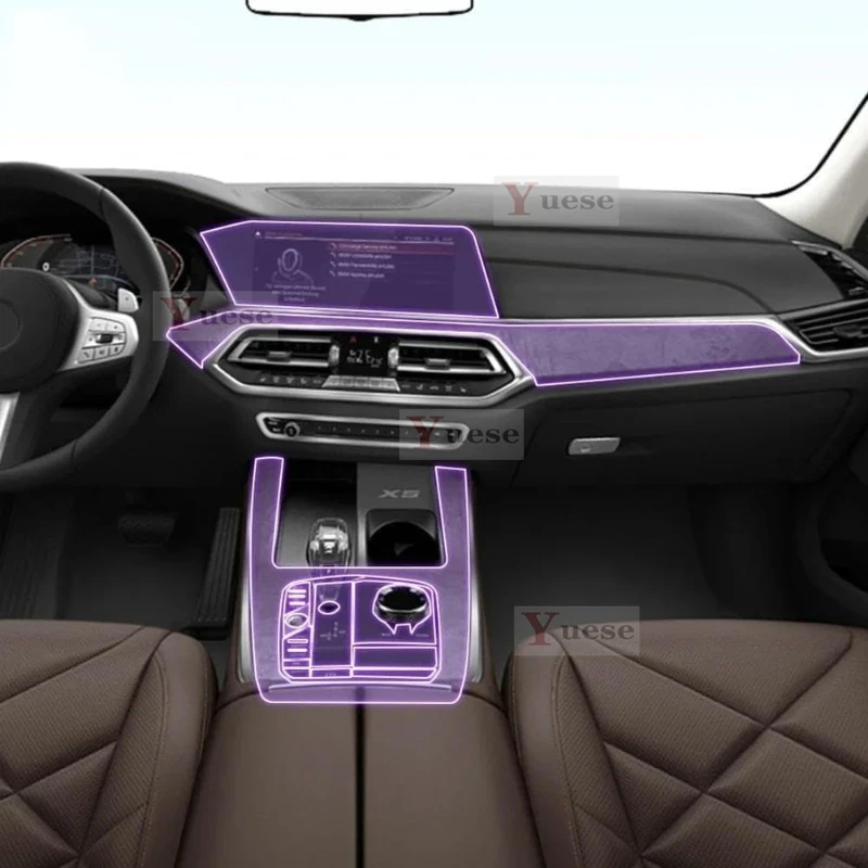 

For BMW X5 G05 2019-2022 Car Interior Center Console Transparent TPU Protective Film Anti Scratch Sticker