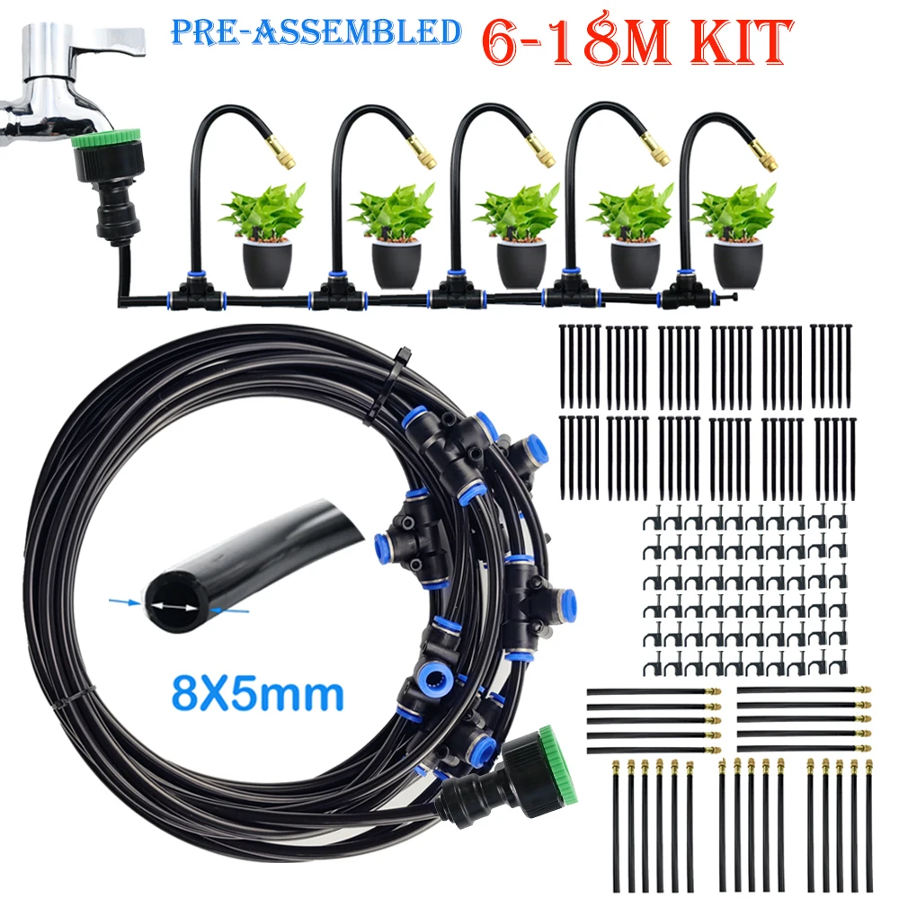 8mm Adjustable Misting Nozzle Kit - Free Bending For Garden, Greenhouse, Irrigation, Aquarium, and Reptile Habitats