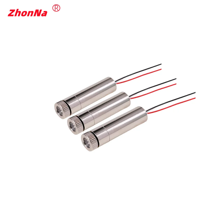 520nm 1mW linia punktowa krzyżowy moduł lasera głowica szklana soczewka z możliwością ustawiania ostrości klasy przemysłowej DC 3V-5V producent bezpłatne dostosowywanie
