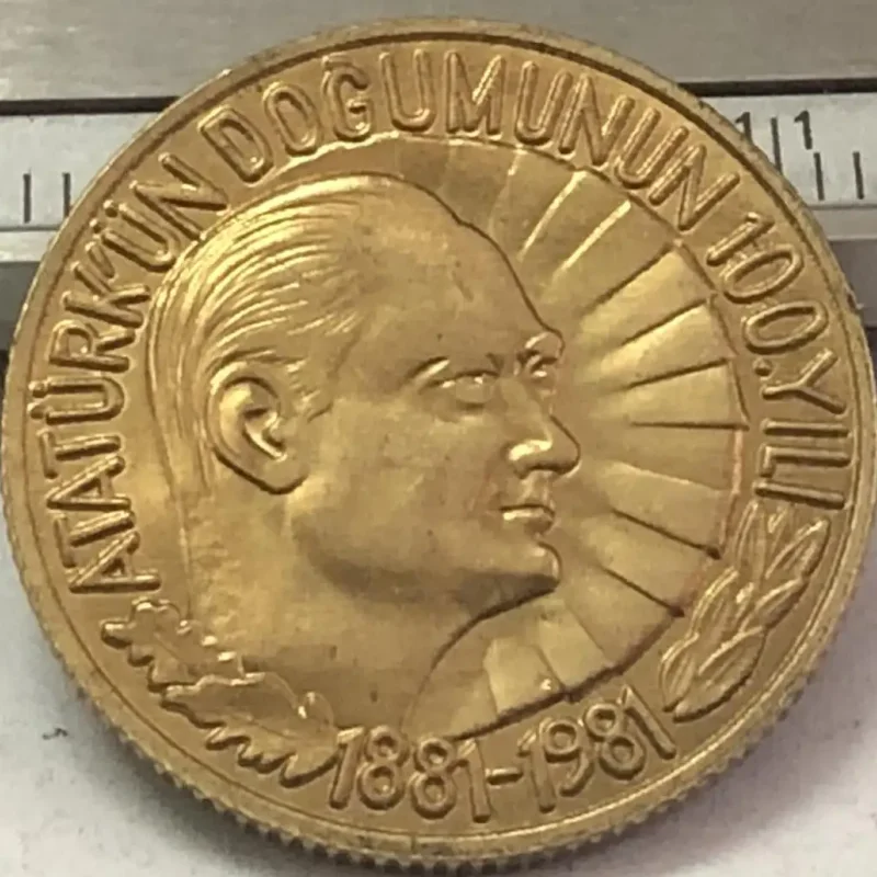 1981 Turkey ½ Lira Ataturk copy coin