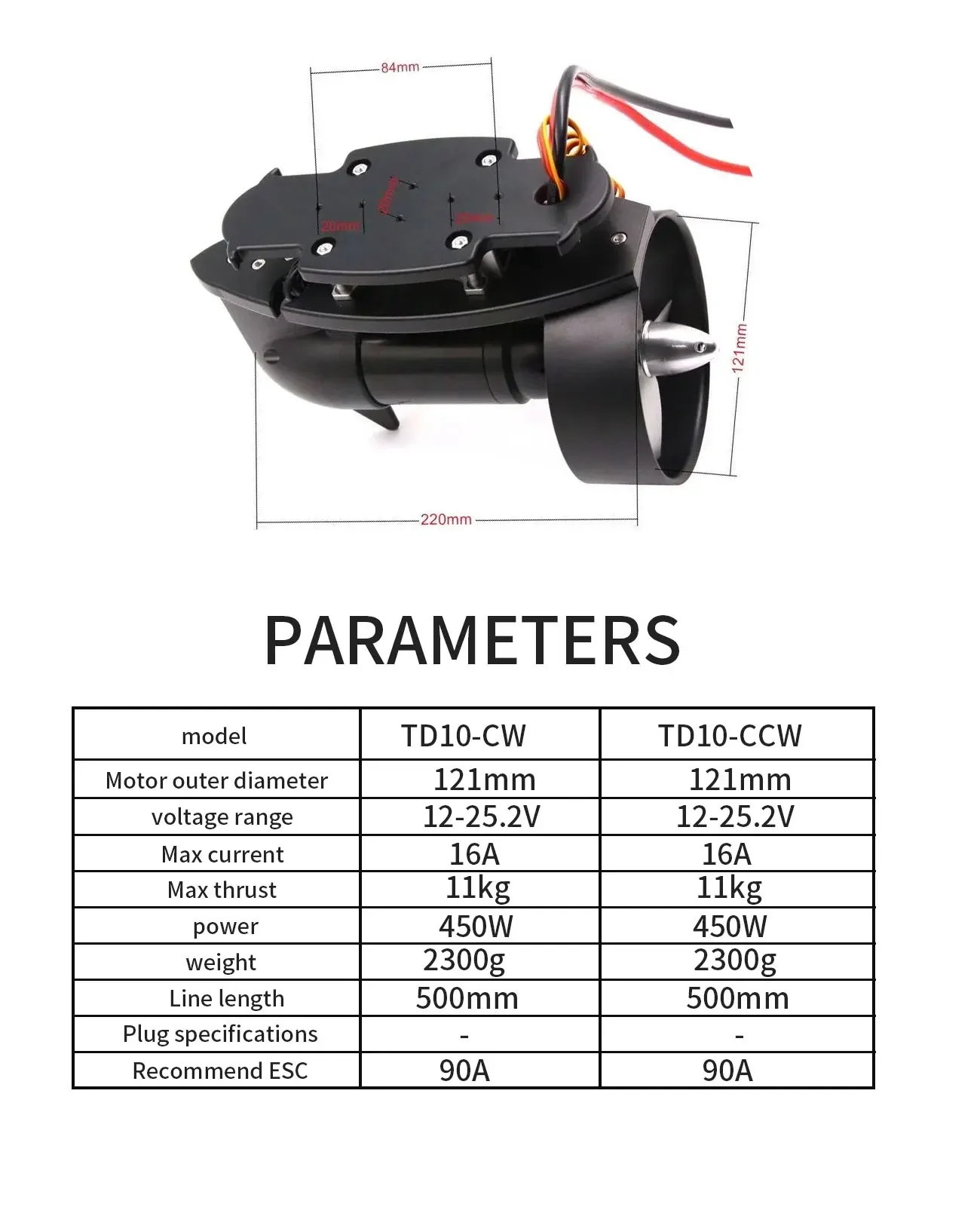 Waterproof Thruster Motor 10kg Thrust for ROV Kayaks Drones Submarines Fishing Boats | Brushless Design 3