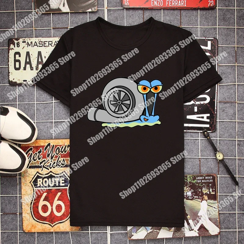 Automotive Turbo Snail T-shirt Men's Power Snail Fashion T-shirt Leisure Street Harajuku Rock Style Fashion