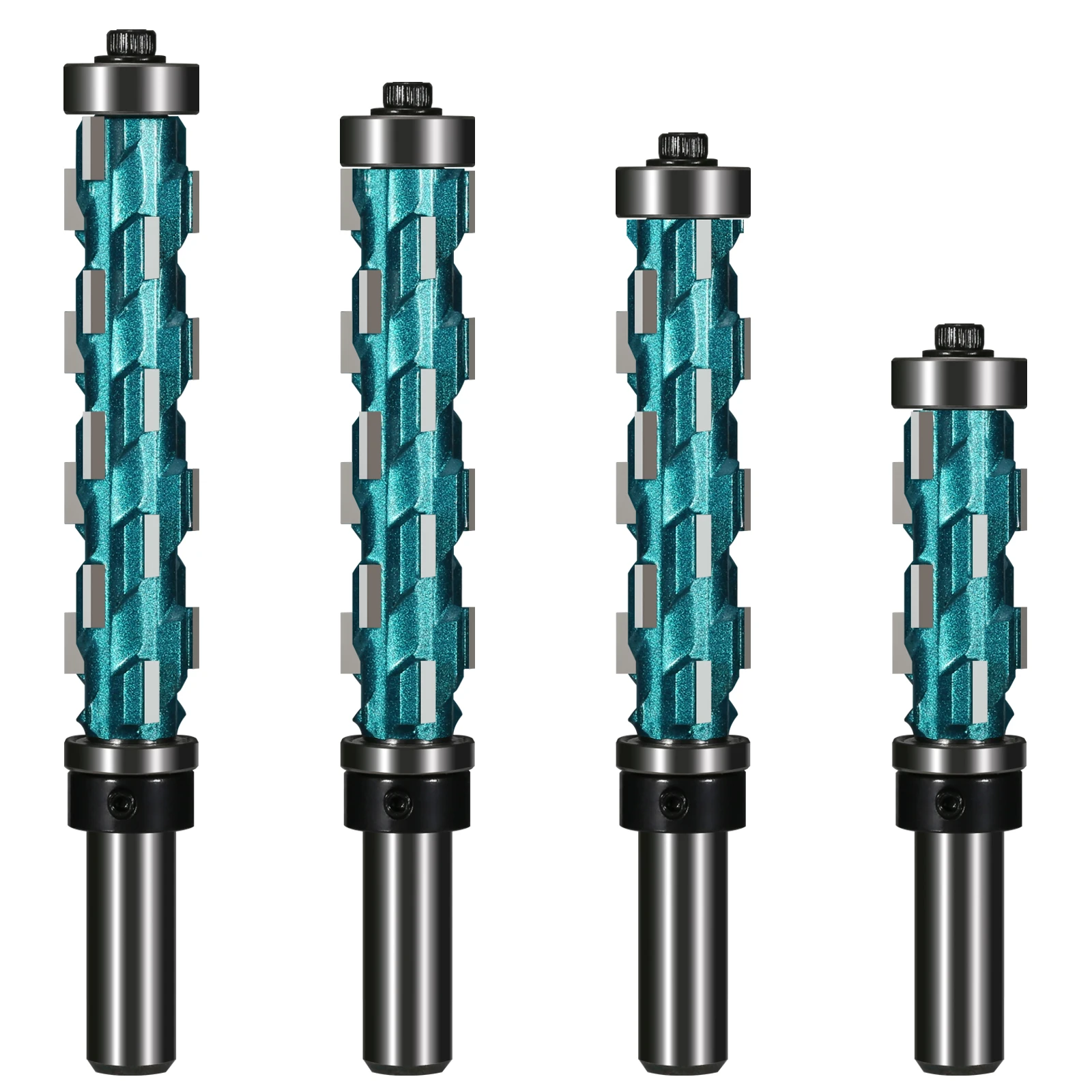 

Vearter Shank Diameter 12.7mm 1/2 Inch Shank Spiral Flush Trim Cutter Double-Bearing Round Shank Carbide Woodworking Milling Cut