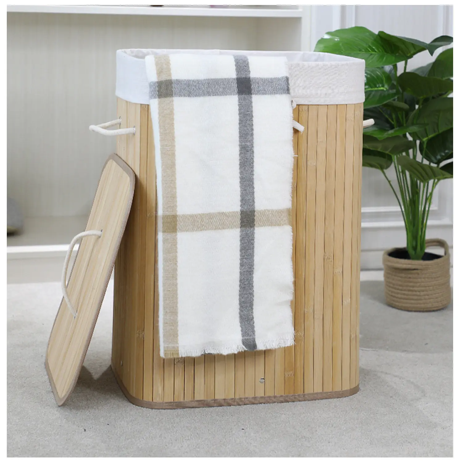 

Bamboo Laundry Basket Dirty Clothes Storage Container Collapsible Household ganizer Large Capacity Eco Friendly