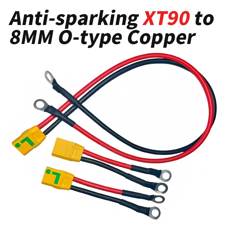 8MM O-type to XT90 Charging Cable Terminal Wire Anti-sparking XT90S-F/HM/HF to 6MM Copper Nose Lithium Battery Controller Line