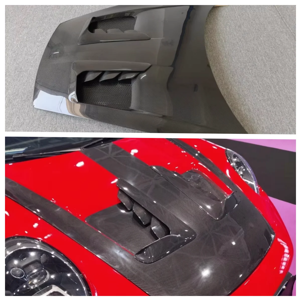 

Suitable for Porsche 992 911 Retrofit Upgrade GT3RS Carbon Fiber Front Engine Hood Body Kit