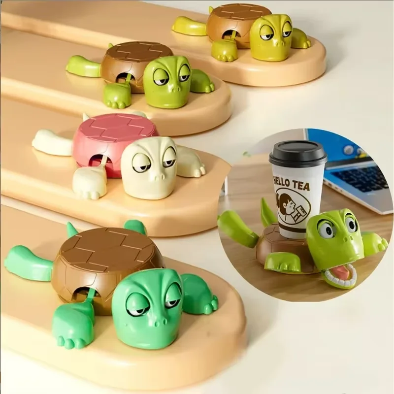 1pc 3D Printed Panicked Turtle Coaster Home/Office Decorative Coffee Tea Cup Mat Insulation Pad Mug Holder with Funny Expression
