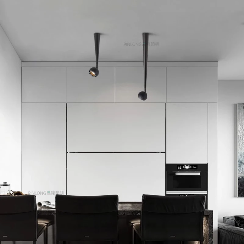 Led Spotlights Surface Mounted Spot Light Adjustable Angle 350 Degree Rotatable Ceiling Lamp Long Tube Aluminum COB Foco Lights