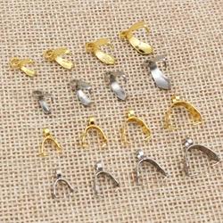 50 stuks roestvrij staal goud kleur 4 maten hanger pinch bail clasps ketting haken clips connector doe-het-zelf sieraden maken bevindingen
