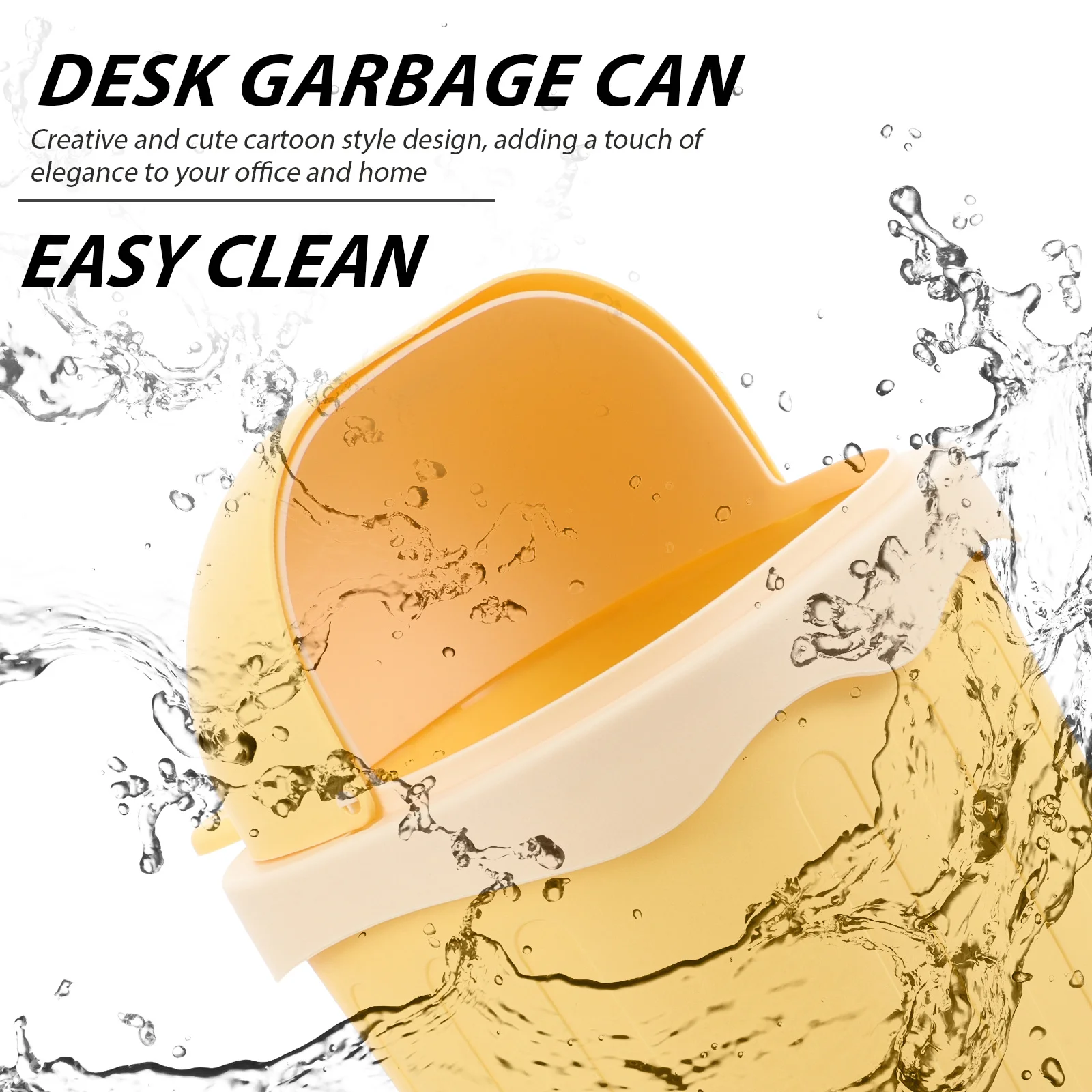 

Desktop Mini Waste Bin Compact Bright Color Easy to Use for Desk Bookshelf Modern Stylish Trash Container for Office Study Room