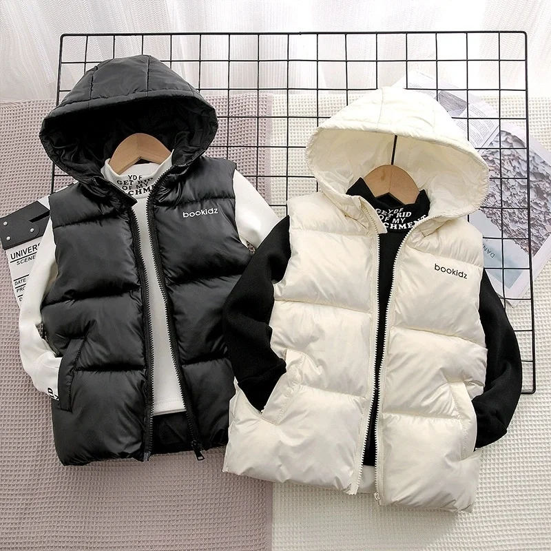 

2025 Autumn Winter Children Vest Baby Boys Girls Thicken Zipper Outerwear Kids Keep Warm Solid Color Waistcoats