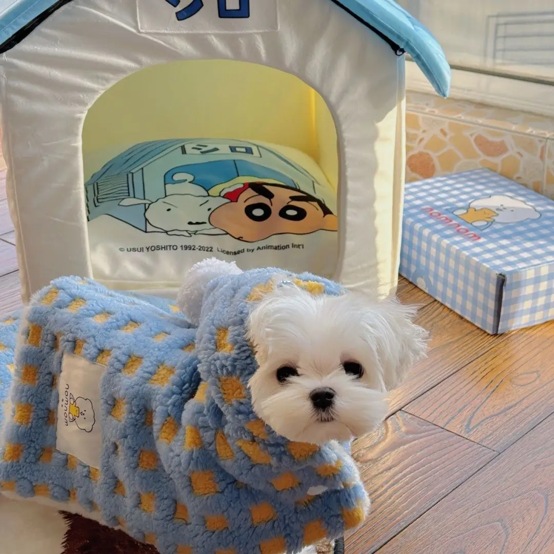 Pet Dog Pajamas Sleeping Robe Blanket Teddy Velvet Warm Cloak Household Teddy Bears Small Puppies Kittens Clothes Home Blankets