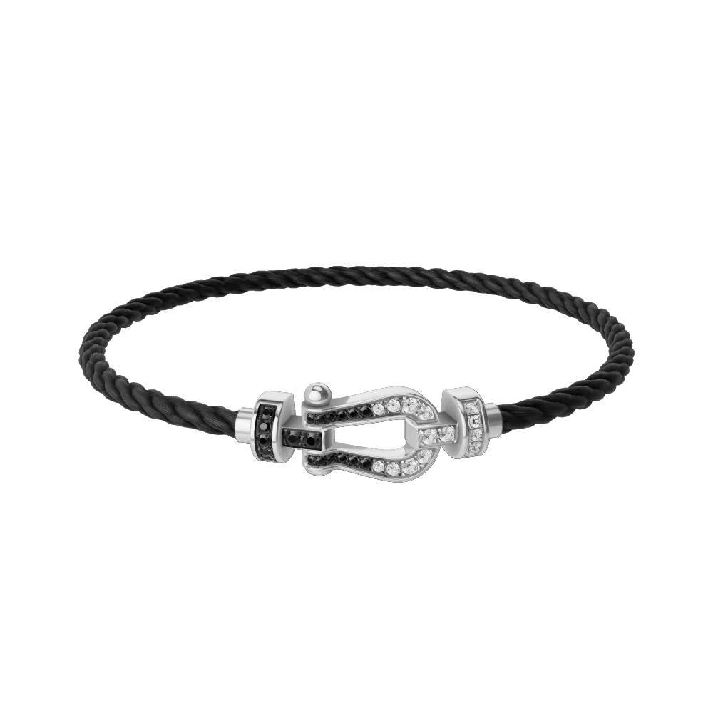 

Высококачественный классический браслет в форме копыта, средний размер (20 мм), с черными и белыми бриллиантами, модель 2026 года
