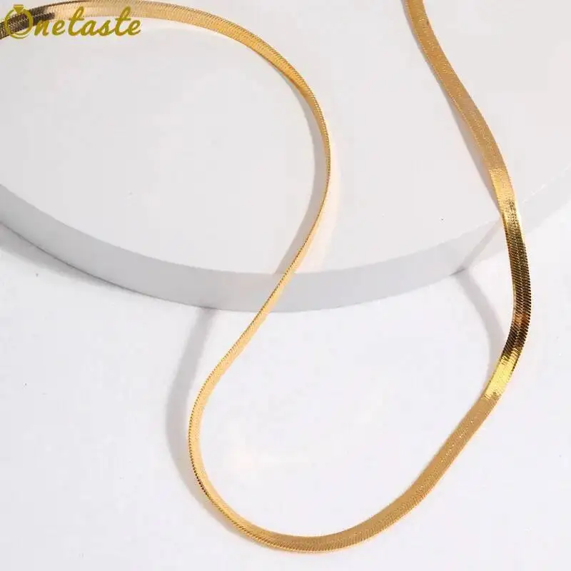 925 Sterling Silver 3mm Herringbone Chain Chokers Necklace For Women Sparkling Trendy Dainty 38CM Layered Necklaces Party Gift